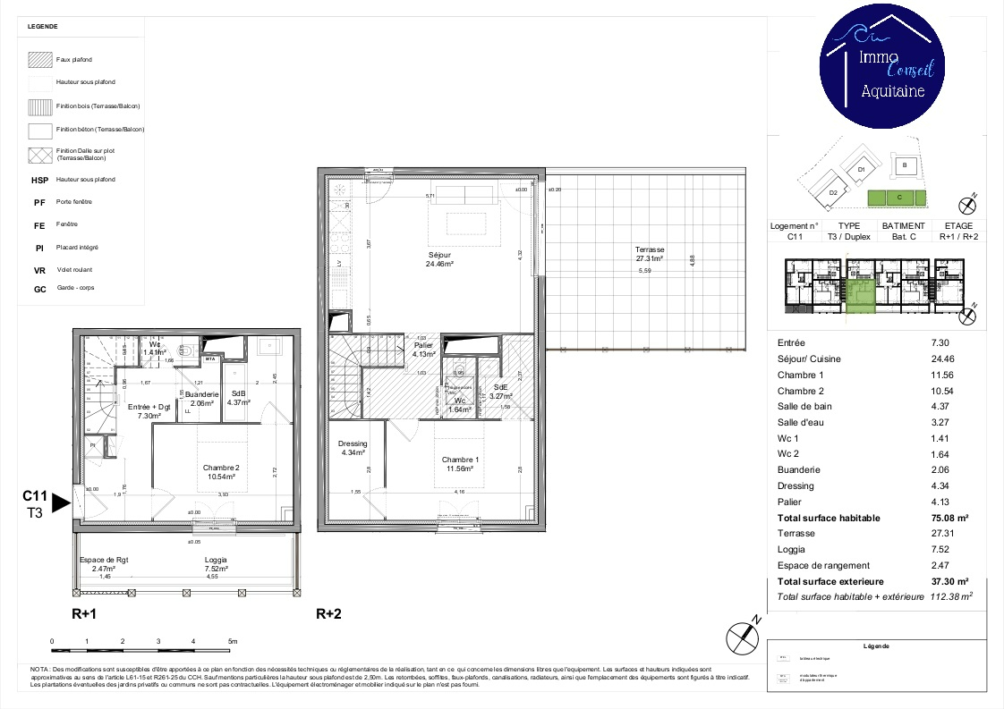 Photo Bordeaux DISPOSITIF ANRU Tva réduite à 5.5 % -T3 NEUF en VEFA appartement en duplex 3 pièces 75.08 m2 A ACHETER avec loggia, terrasse et parking privatif image 2/2