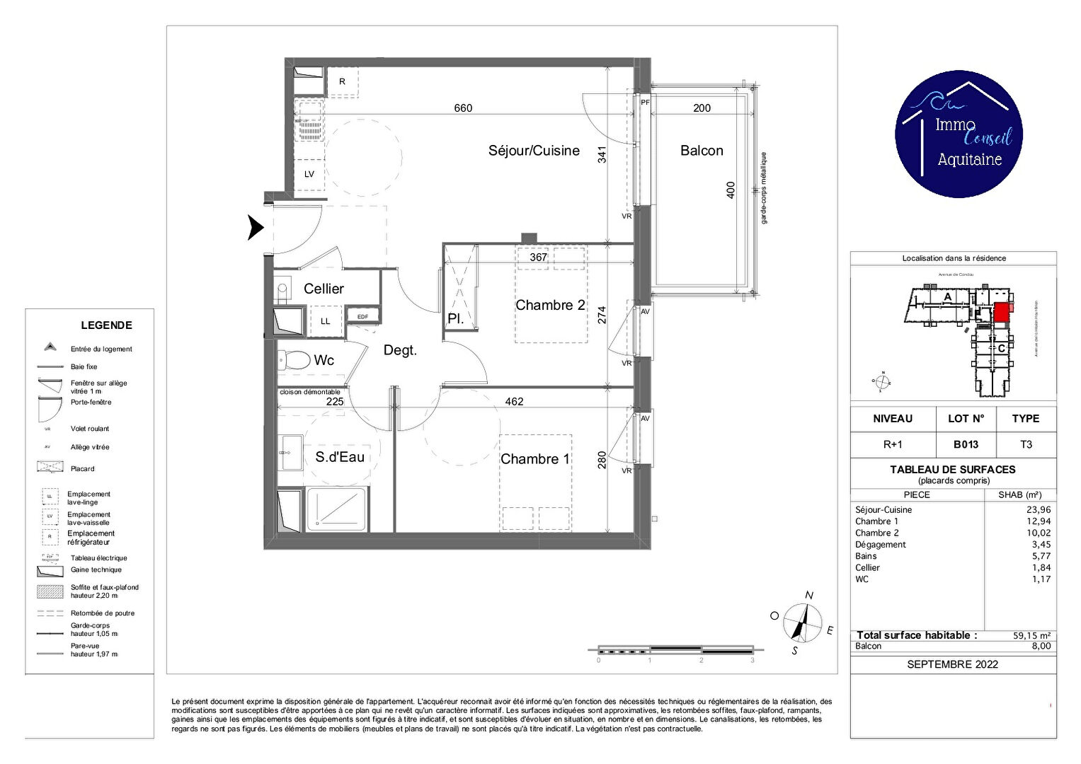 Photo A VENDRE- Appartement 3 pièces 59.15 m2 en VEFA avec balcon et parking privatif image 2/3
