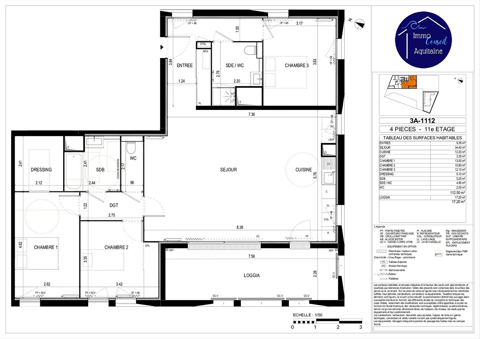 Photo T5 NEUF en VEFA appartement 5 pièces 112.55 m2 avec loggia de 17.20 m2 et parking privatif couvert image 2/2