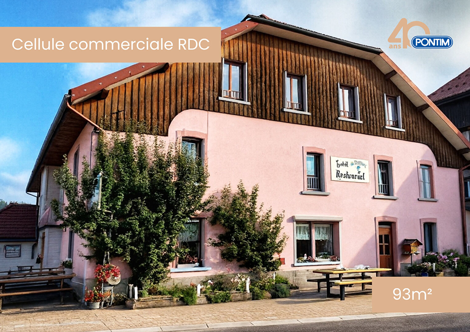 Local commercial Rochejean 93 m2