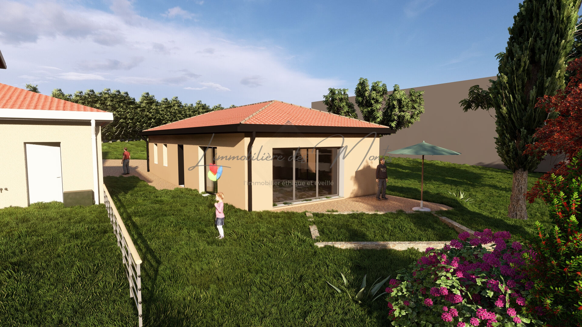 Photo Villa 98m² plain pied  3 chambres séjour confortable terrain plat 469 m2 centre village - Saint Romain De Popey image 2/4