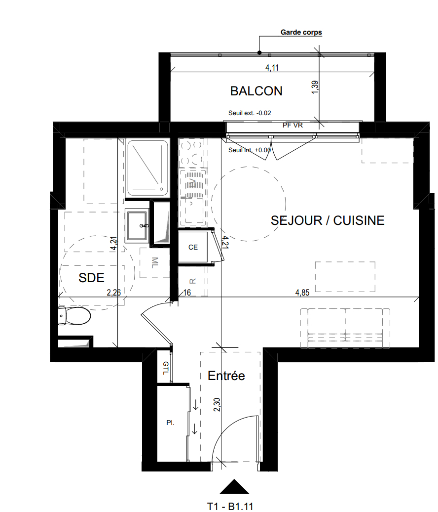 Photo ORLEANS, Projet d'Appartement d'une pièce de 33,74 m² neuf sur plan. image 2/3