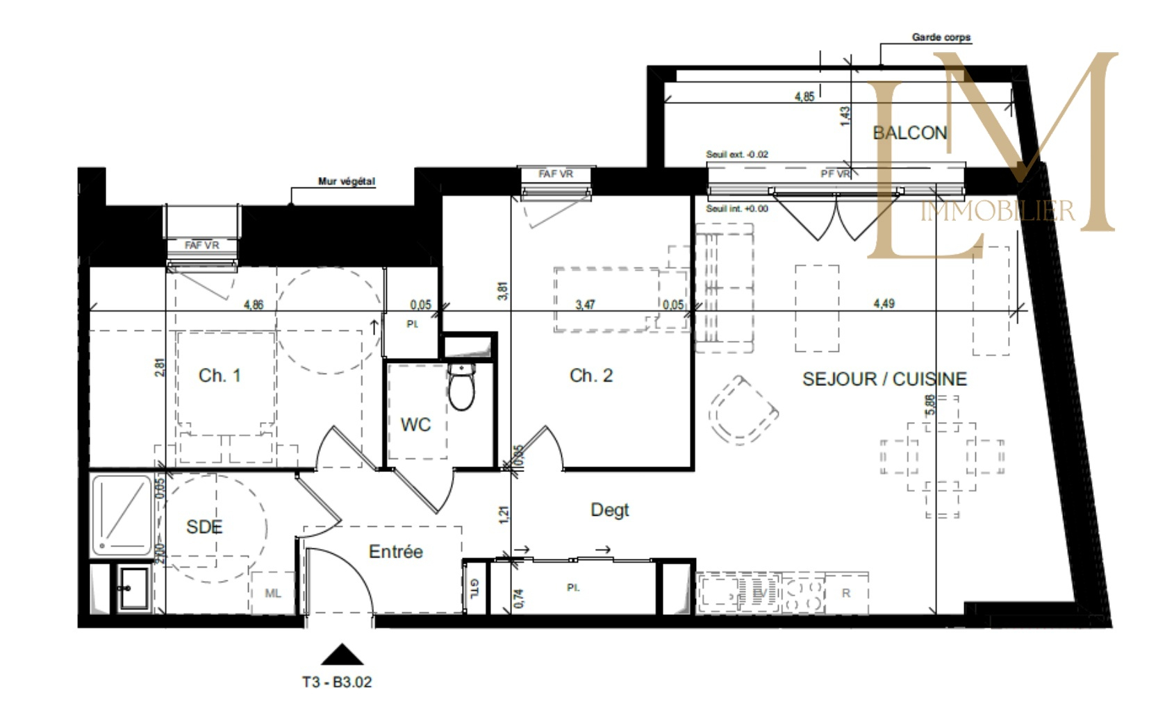 Photo ORLEANS, Projet d'Appartement d'un 3 pièce(s) de 72,89 m² neuf sur plan. image 2/4