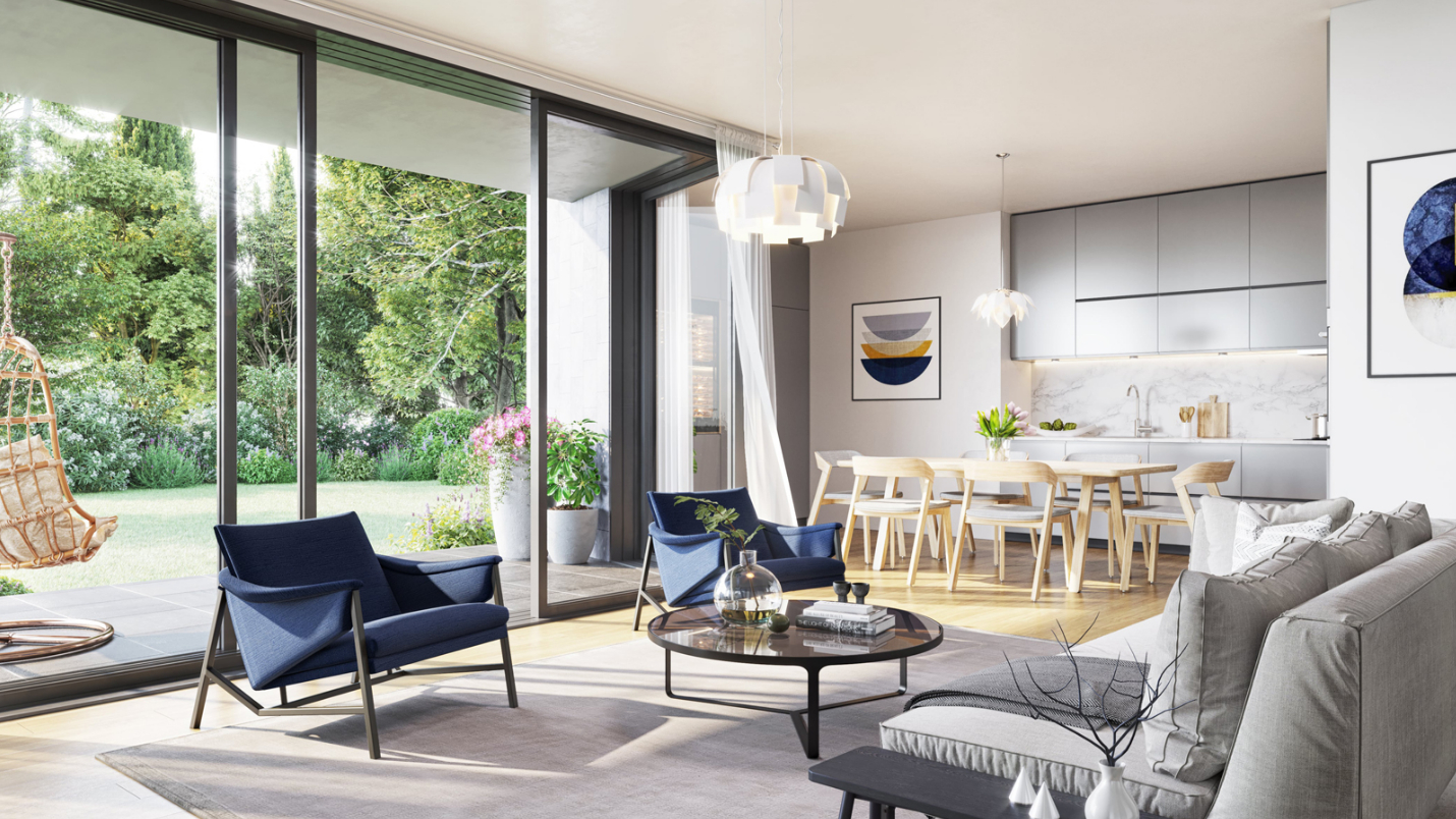 Photo LIVRAISON IMMEDIATE ! BEAU T2 DE 50M2 EN RDJ AVEC 68M2 D'EXTERIEUR +PISCINE INTERIEUR +SALLE DE SPORT image 2/4