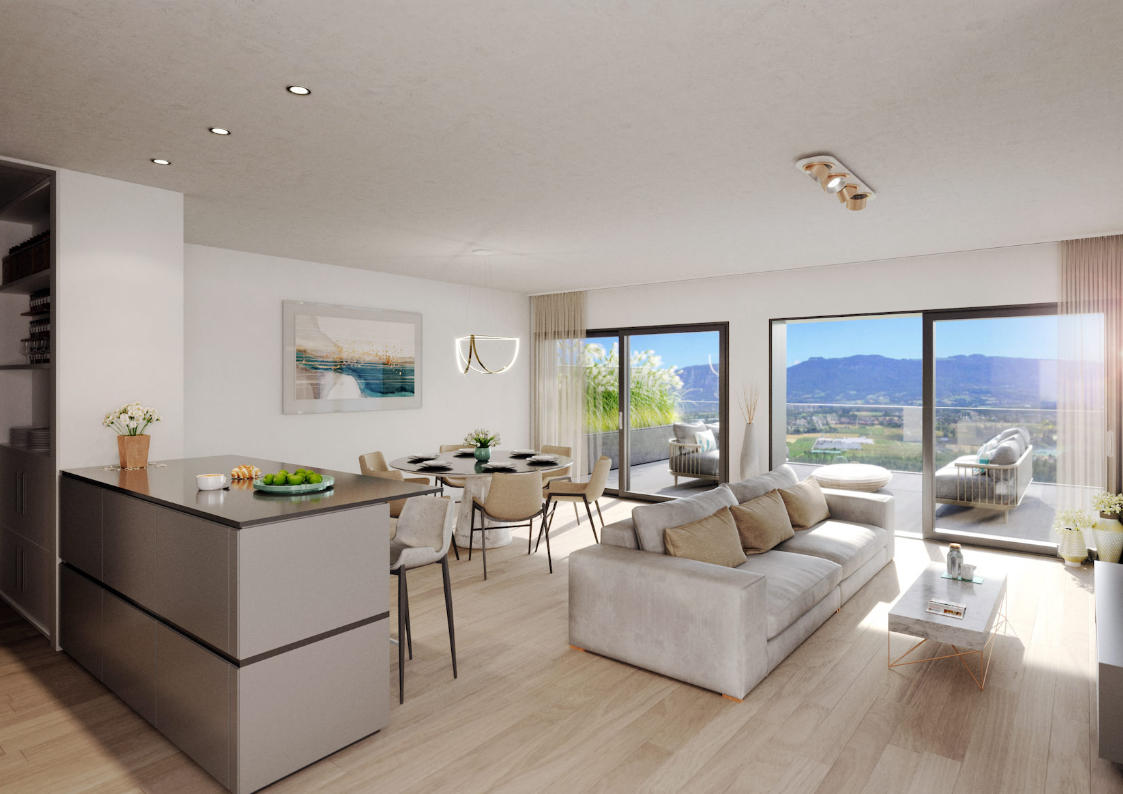 Photo LIVRAISON IMMEDIATE DERNIER ETAGE RARE ET VISITABLE : RETOUR A LA VENTE D'UN MAGNIFIQUE T4 DE 107M2 AVEC UNE BELLE TERRASSE DE 32M2 AVEC PISCINE SUR LE TOIT VUE MER!!! image 3/6