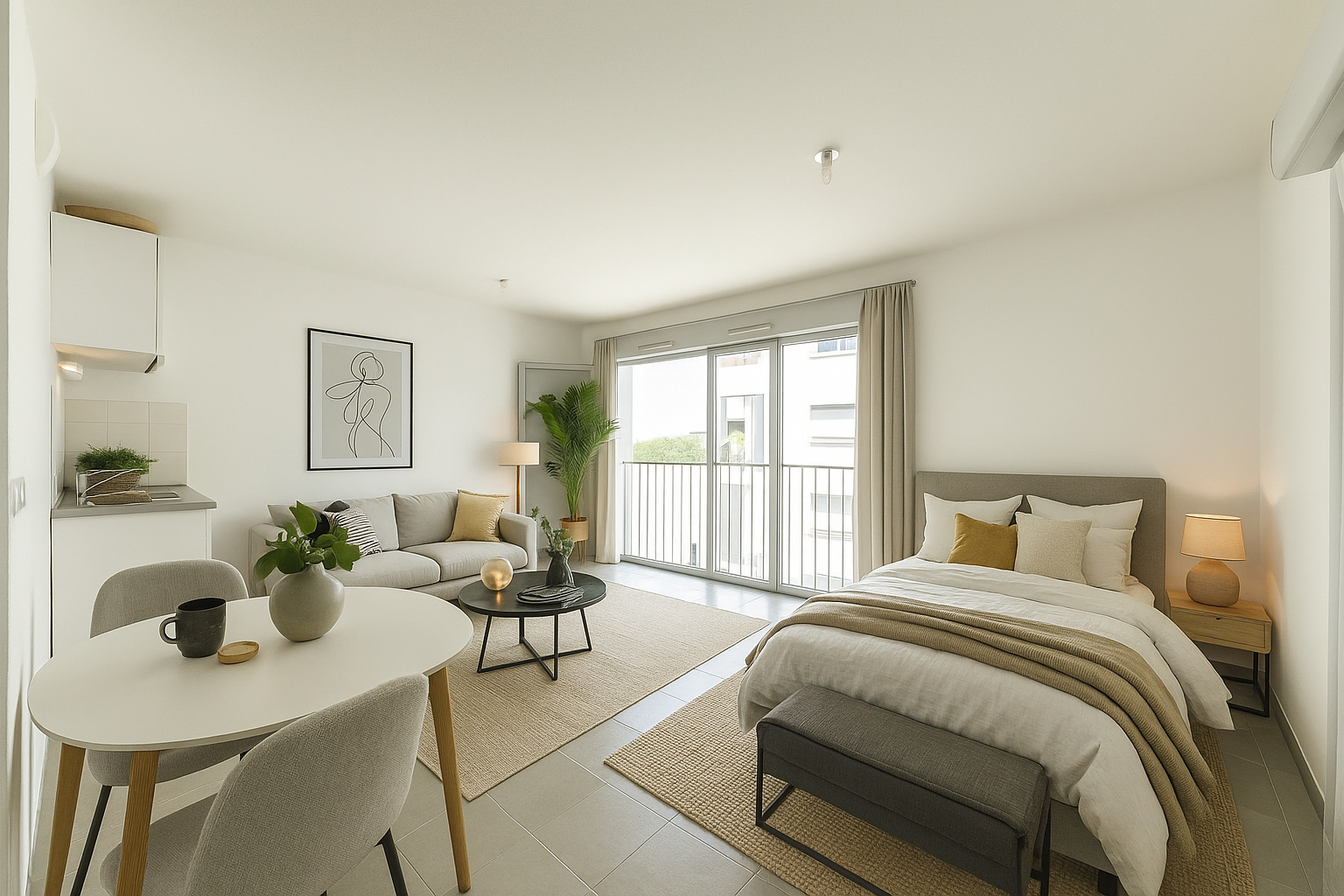 Photo Grand studio - Balcon - Villeurbanne image 3/6