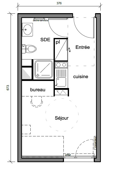 Photo Appartement La Garde 1 pièce 20.54 m2 // Résidence étudiante neuve image 4/5