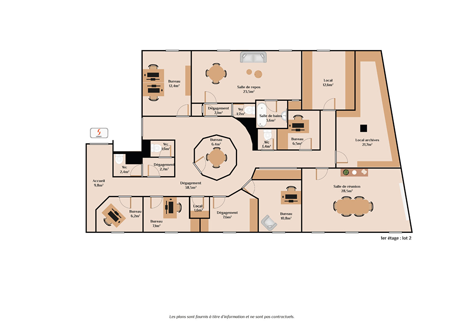Photo A vendre bureau  212 m² avec ascenseur image 3/6