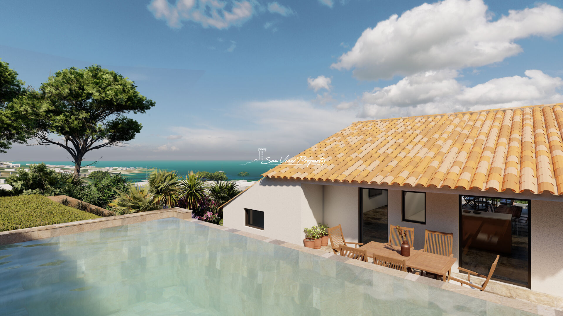 Photo A VENDRE VILLA NEUVE VUE MER 4 CHAMBRES PISCINE PARKING PLAGES A PIED LES ISSAMBRES image 6/6