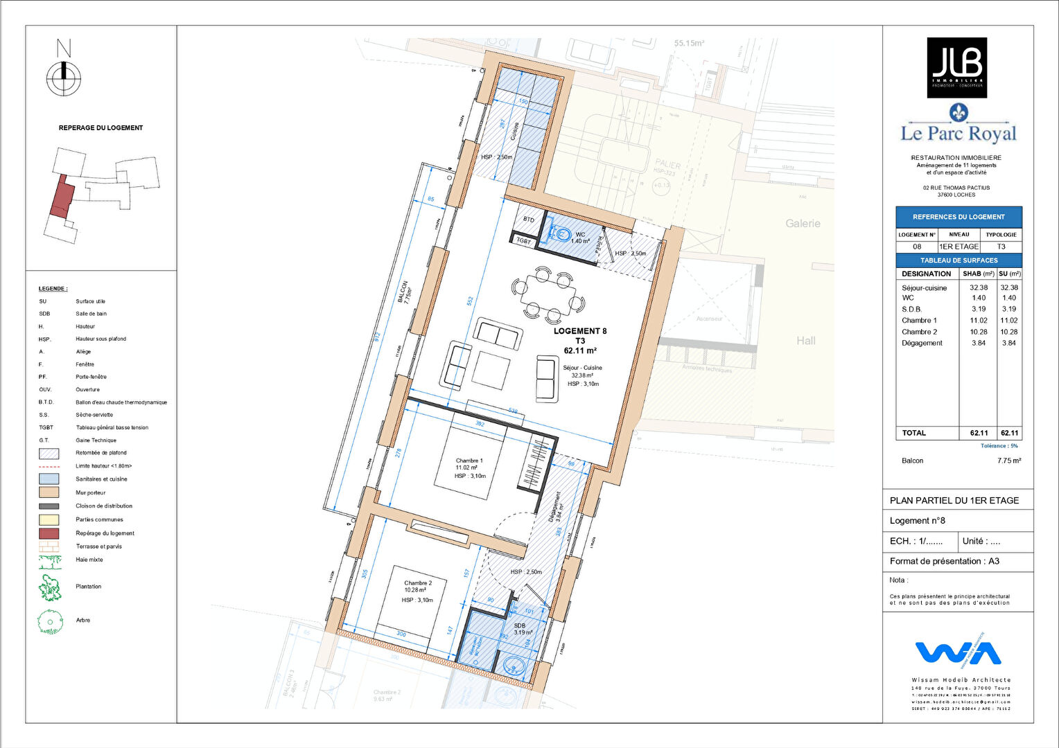 Photo Appartement Loches 3 pièce(s) 62.47m2  - image 2/5