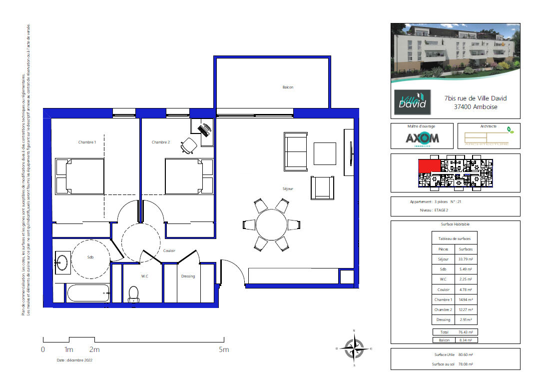 Photo Appartement Amboise 3 pièce(s) - Résidence Villa David image 3/5