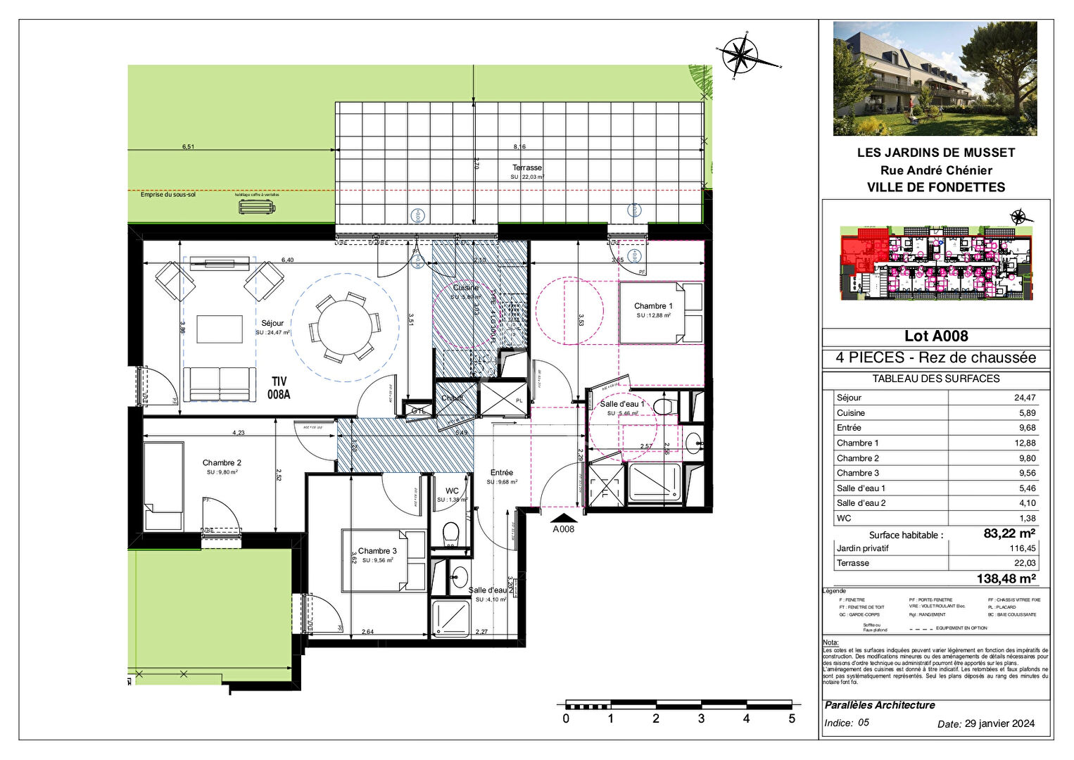 Photo Appartement  4 pièces  avec Jardin Terrasse et 3 parkings image 4/4