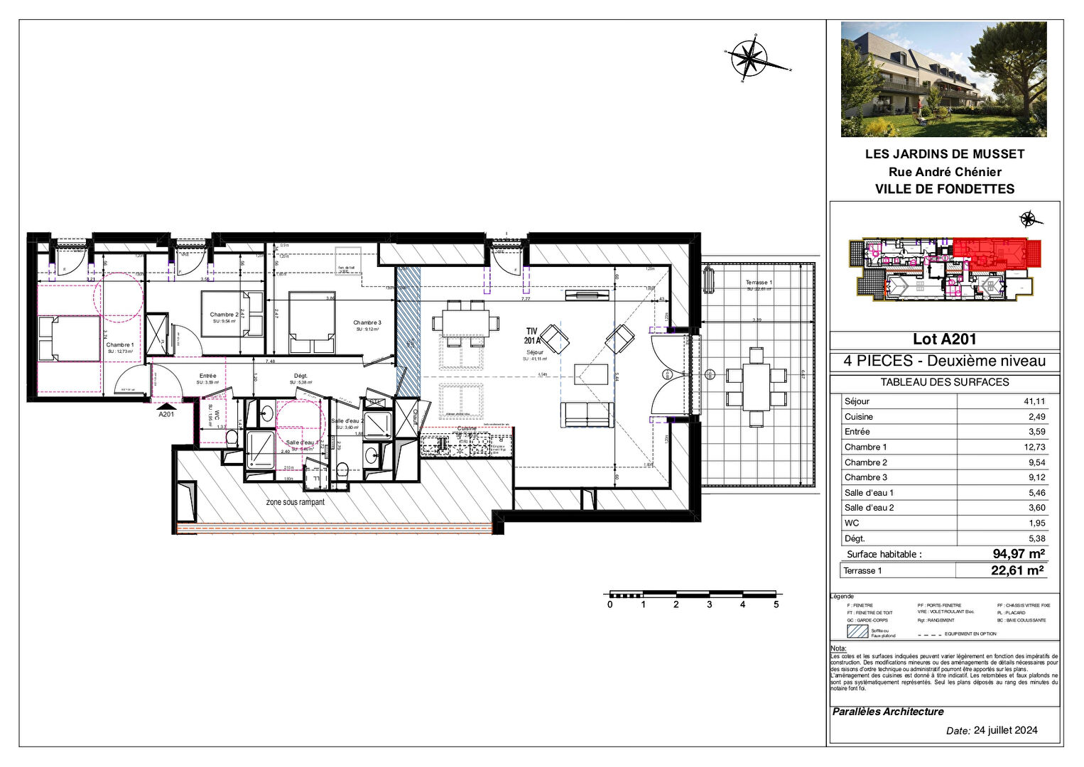 Photo Appartement  4 pièces  avec Terrasse et 3 parkings image 1/4
