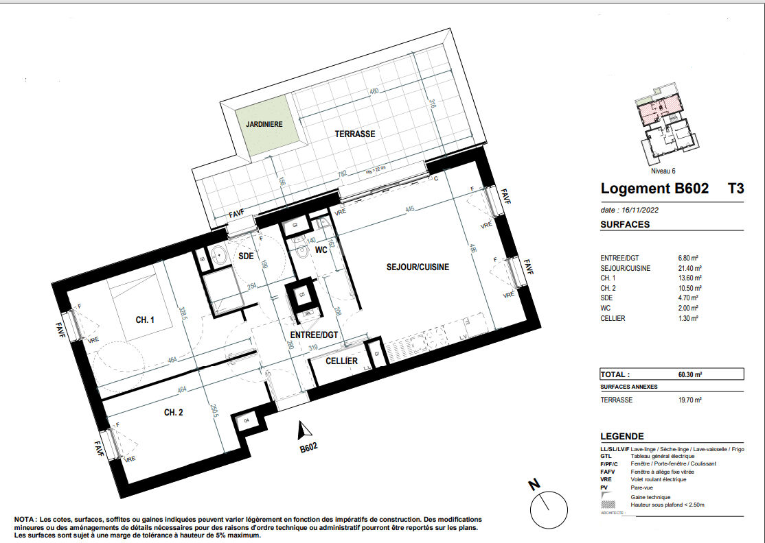 Photo Appartement de type 3 de 60,30m² avec terrasse dans le centre de St Nazaire image 2/4