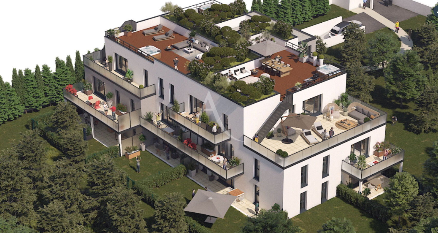 Photo Cadre verdoyant pour ce T4 avec terrasse à 1000m de l'hippodrome du Petit Port image 4/5