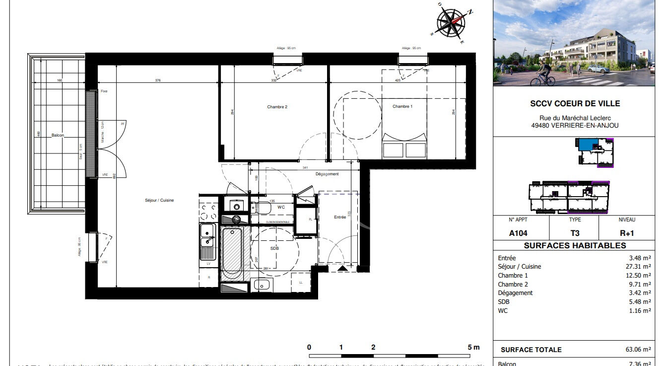 Photo A VENDRE Appartement de type 3 en plein bourg de Saint Sylvain  d'Anjou image 2/6