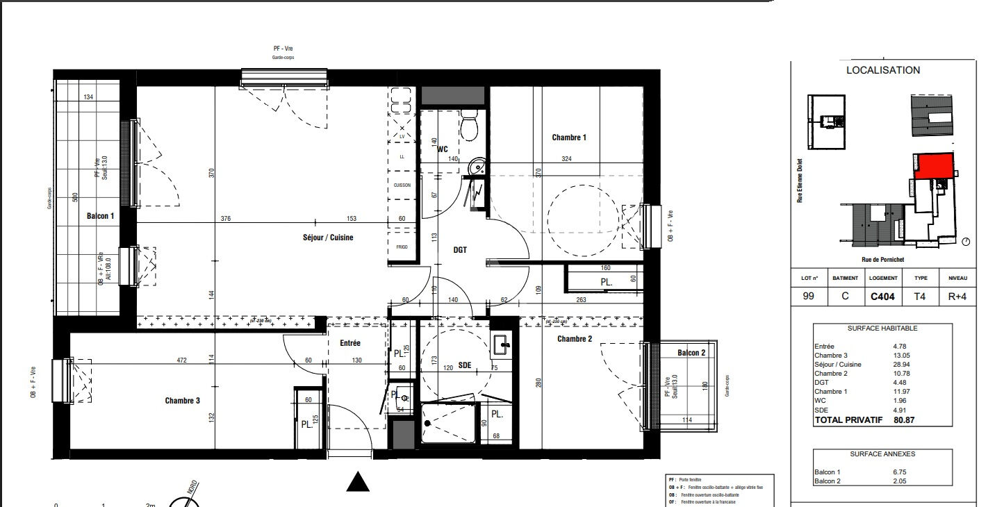 Photo A vendre T4 -80,87 m² dans résidence Neuve Livrée avec deux balcons image 2/4