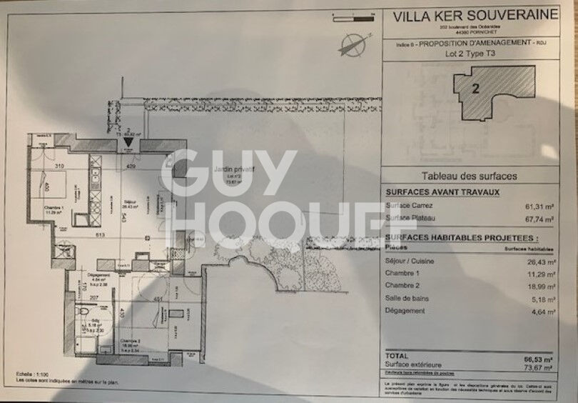 Appartement Pornichet 3 pièce(s) 66.53 m2