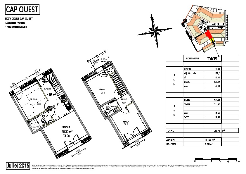 Appartement Dolus d'Oléron 4 pièces 70,75 m2
