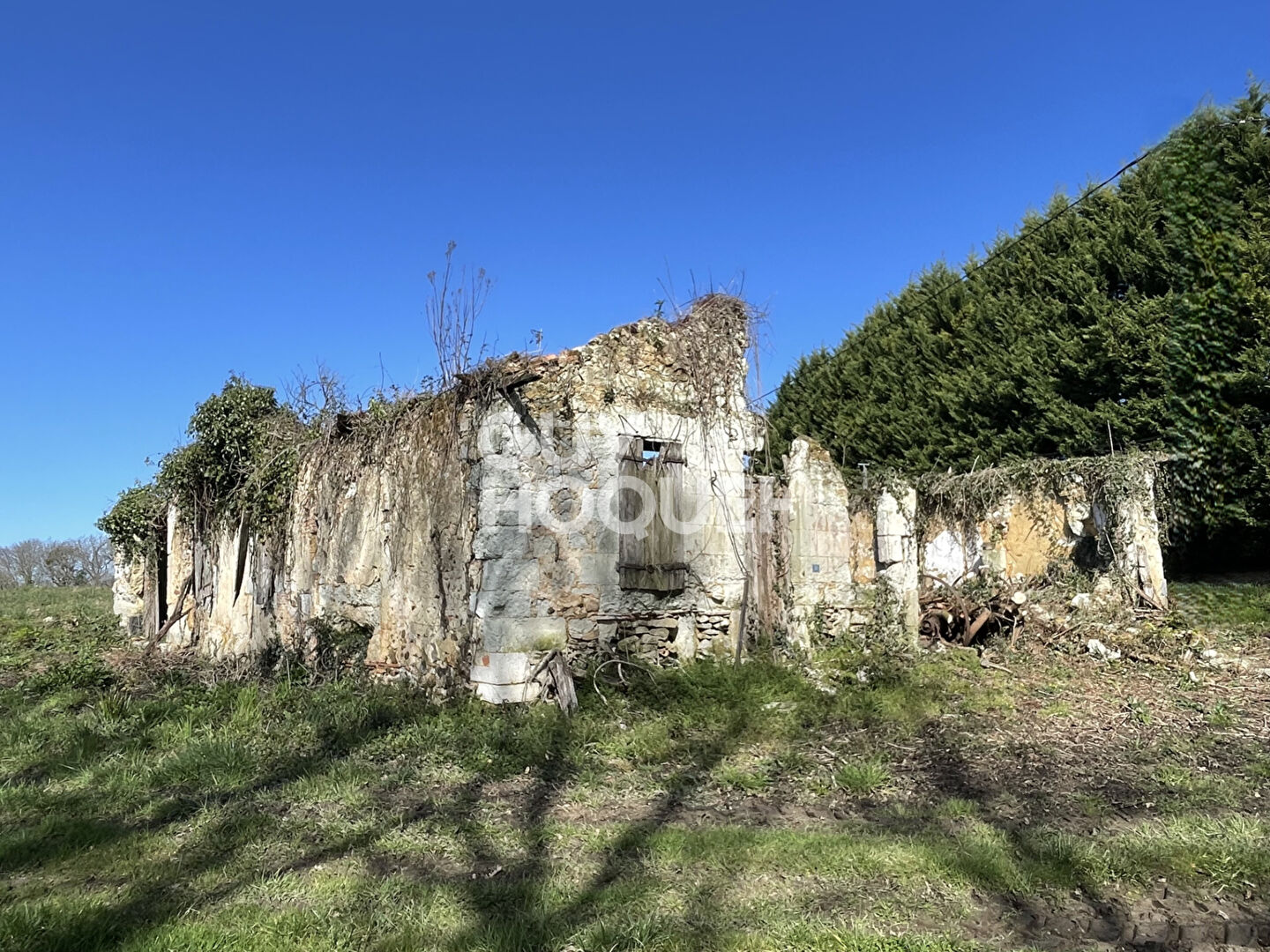 Maison en ruine de 192 m² avec terrain plat de 3047 m² et mare