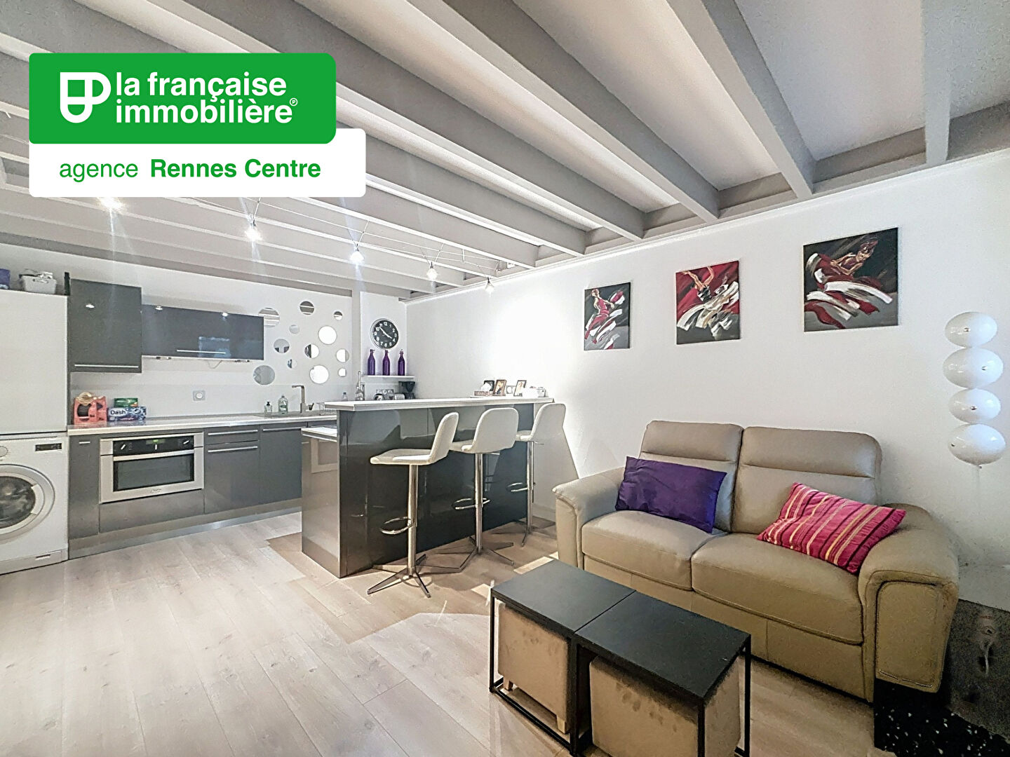 Appartement Type 2 en duplex à louer – Meublé – 32m² – Centre Ville – Rennes – Rue de Nemours - LFI-CENTRE-B-6473