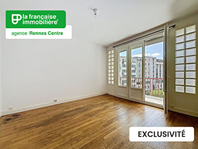 Exclusivité ! Appartement Rennes – Centre ville – Saint Hélier- 3 pièces – 51.57 m² carrez – cave – grenier – balcon