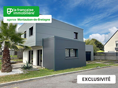 Maison contemporaine de 121 m² avec 5 chambres, garage et terrain.