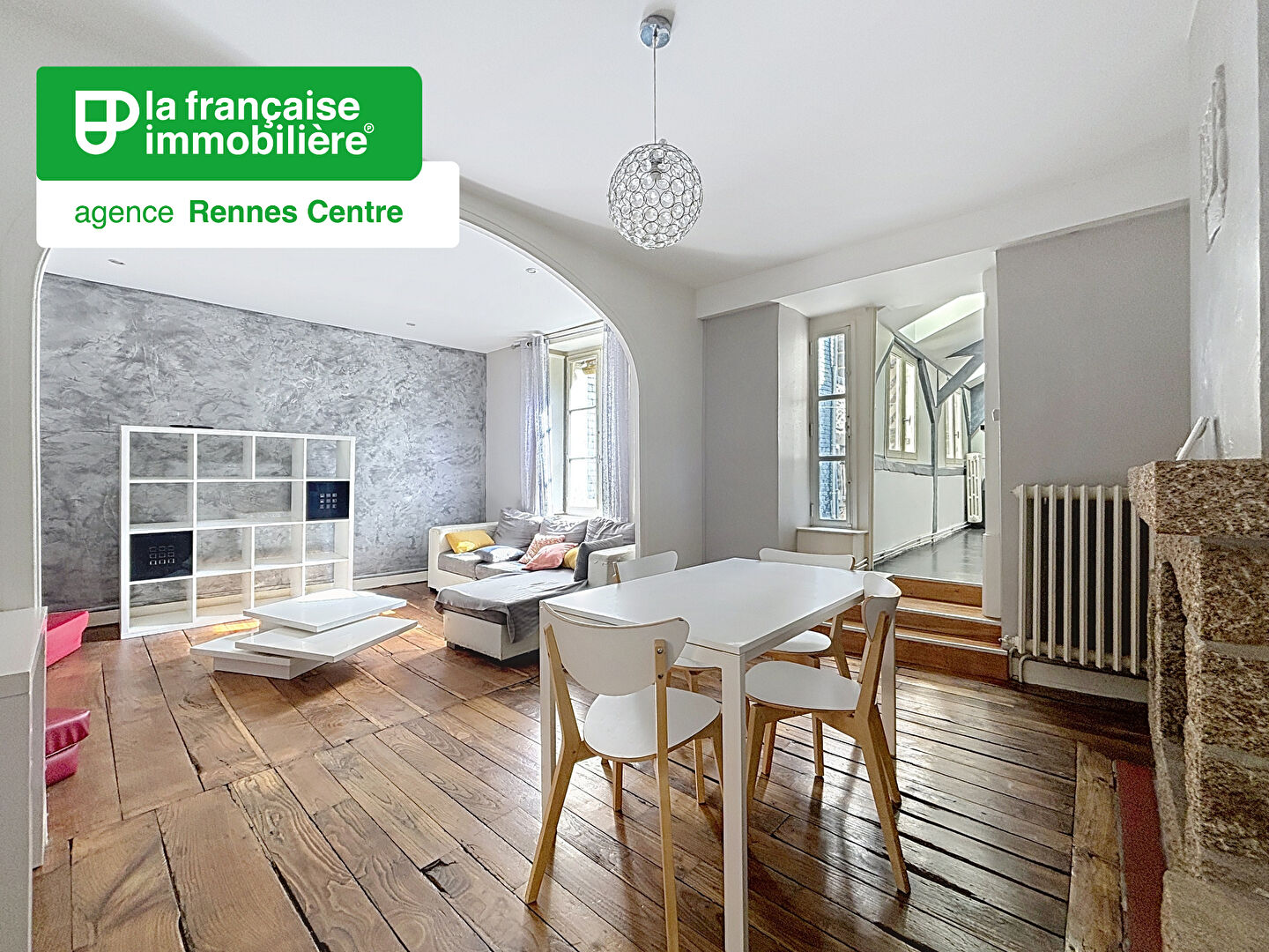 Appartement Rennes – Centre historique – Rue du Chapitre – 3 pièces – 69.74.5 m² carrez – 2 Chambres – Cave - LFI-CENTRE-A-19314