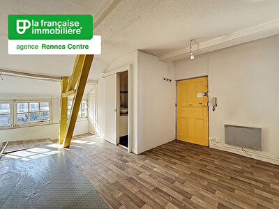 Appartement Rennes 2 pièces de 42.77 m2 en carrez – 48.31m² au sol – dernier étage – Cave