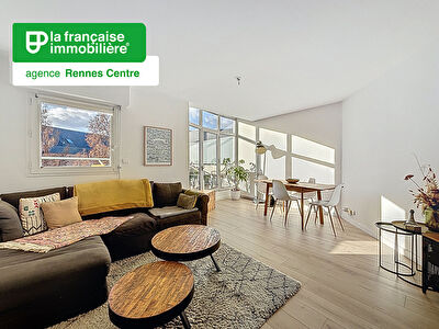 Appartement Rennes 4 pièces 76.29 m2 en carrez et de 98.11m² au sol – dernier étage – triplex – terrasse – garage