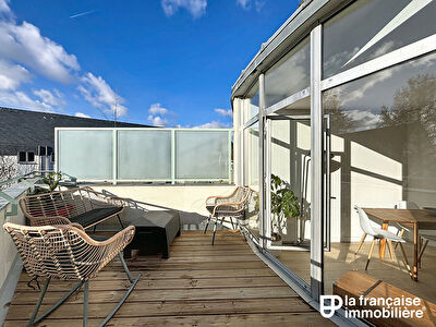 Appartement Rennes 4 pièces 76.29 m2 en carrez et de 98.11m² au sol – dernier étage – triplex – terrasse – garage