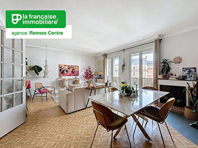 Appartement Rennes 4 pièces de 78.4 m2 – 2 chambres – 4éme étage – Cave – Grenier