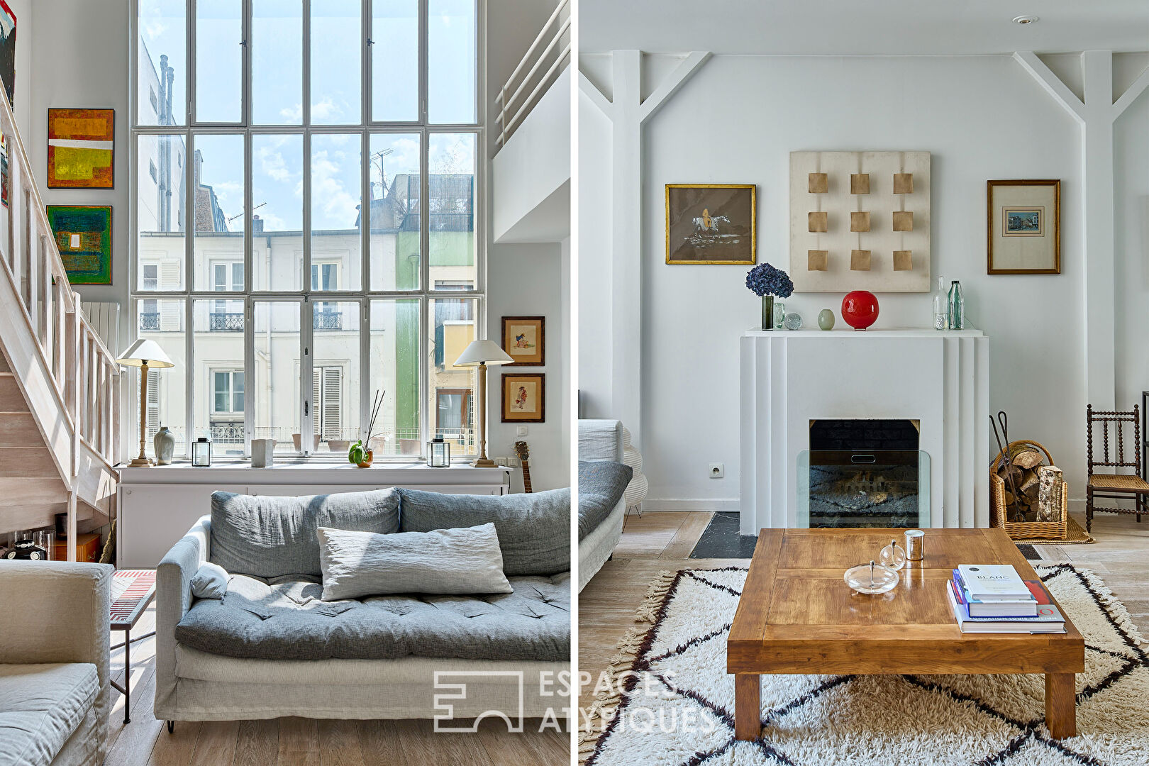 Ancien atelier d'artiste aménagé en duplex à Montmartre