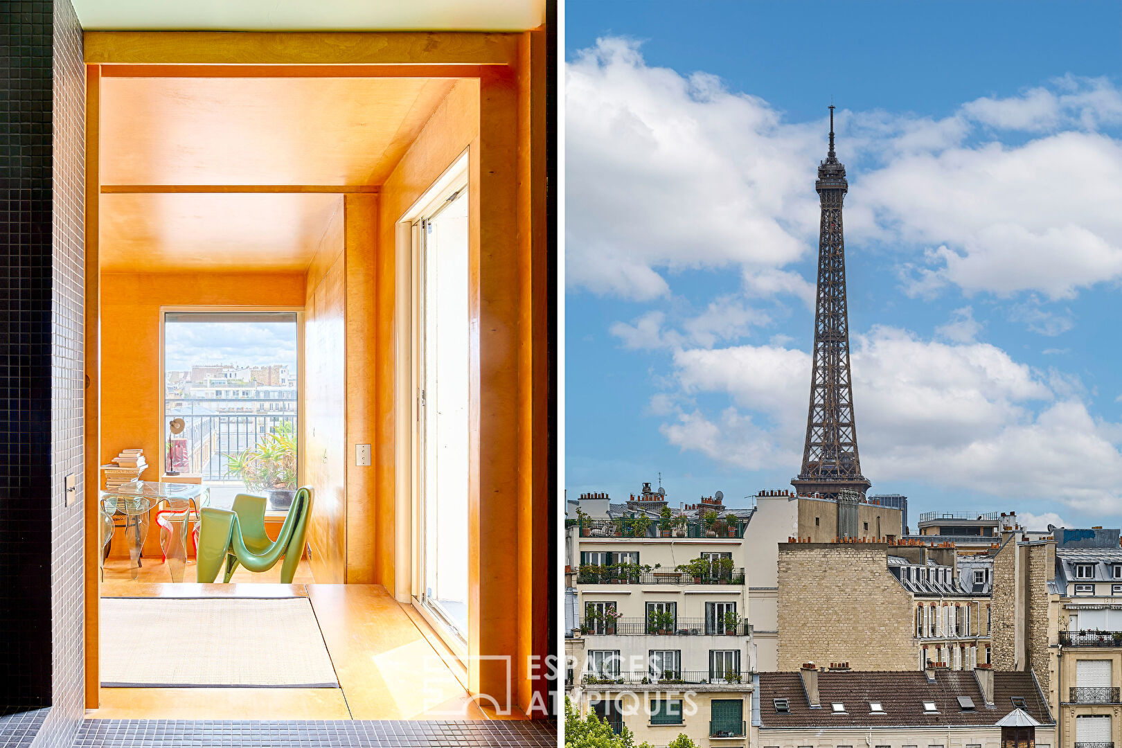 Photo Dernier étage avec terrasse plein ciel et vue Tour Eiffel - image 5/6