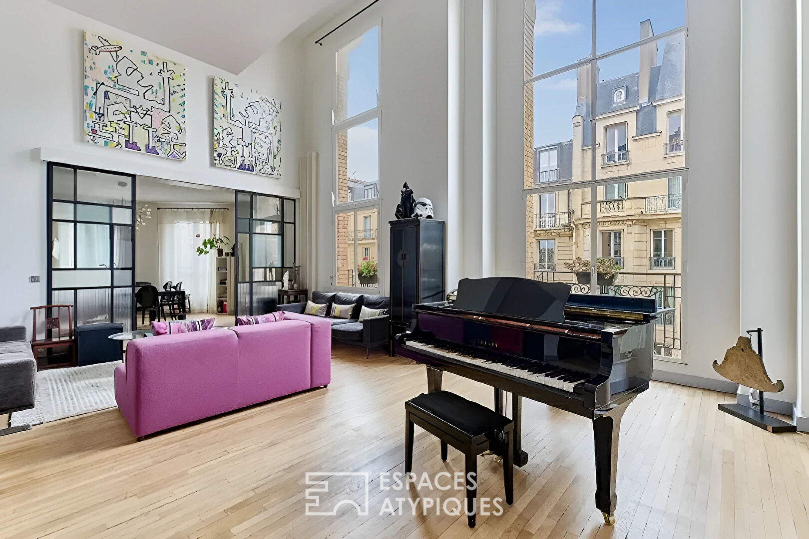Duplex esprit loft avec séjour cathédrale et studio indépendant - Auteuil Sud