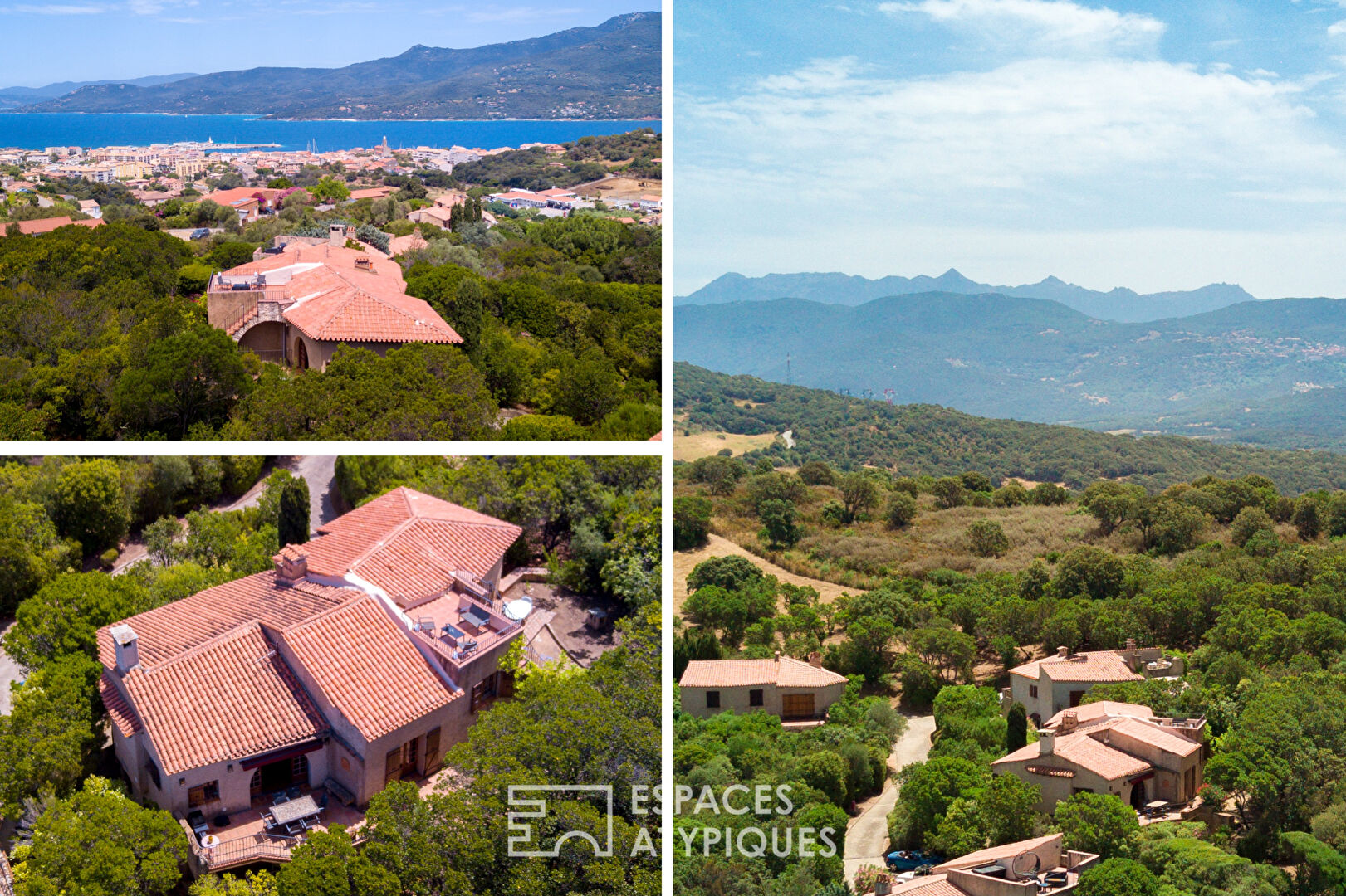 Villa méditerranéenne vue mer dans un domaine privé à Propriano