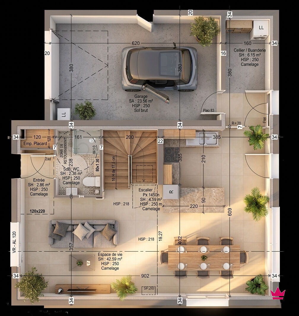 Maison 4 pièces 103 m2 prémium