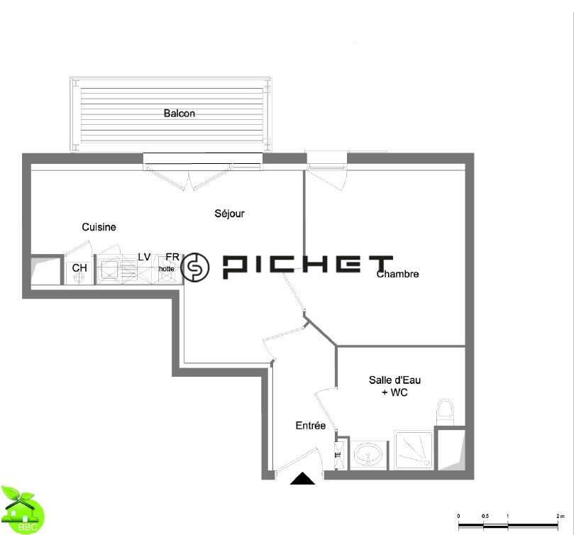 Appartement Saint Medard En Jalles 2 pièce(s) 35.50 m2