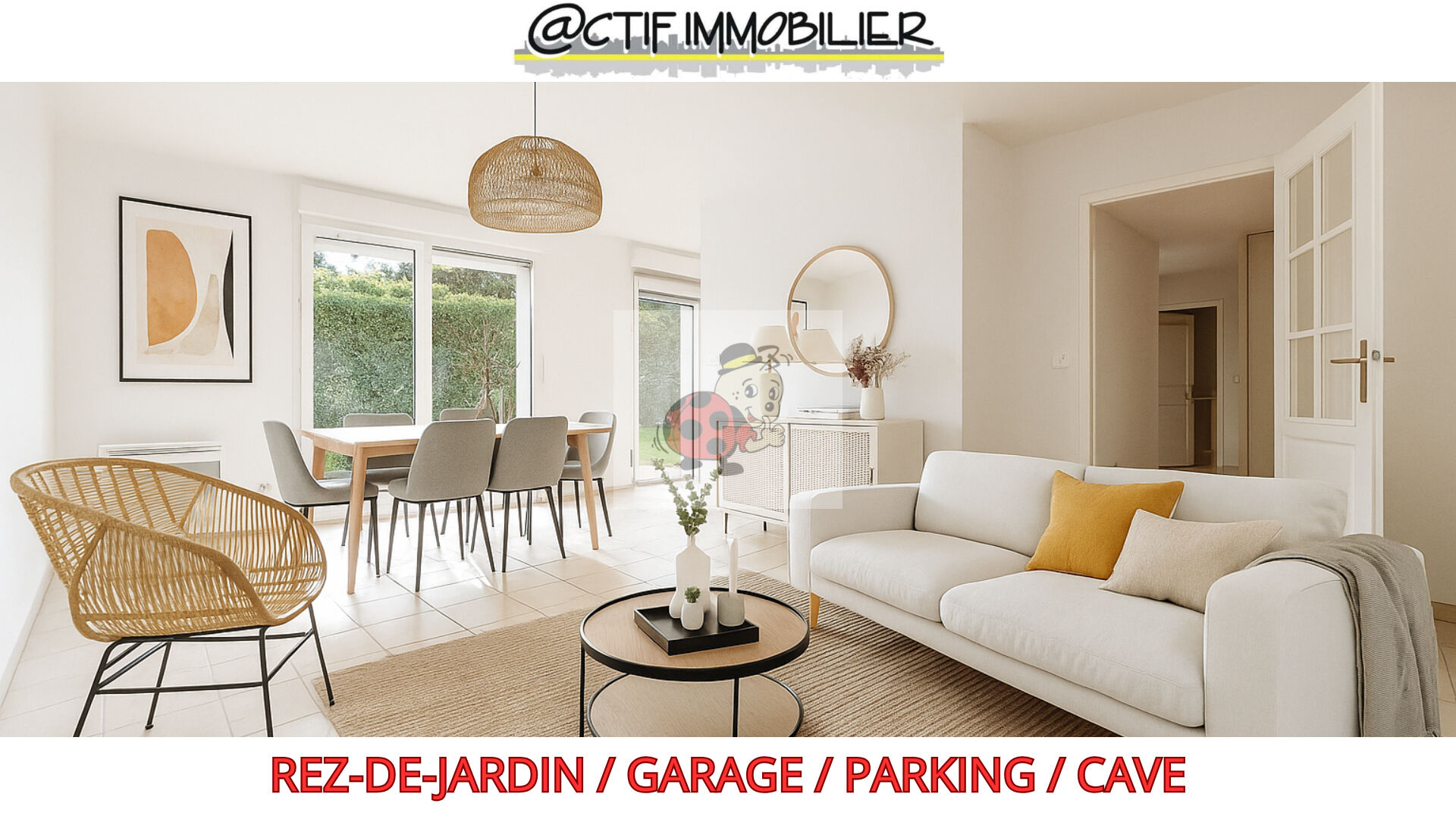 A VENDRE / CLUSES / APPARTEMENT T3 EN REZ-DE-JARDIN / CAVE / GARAGE / PARKING
