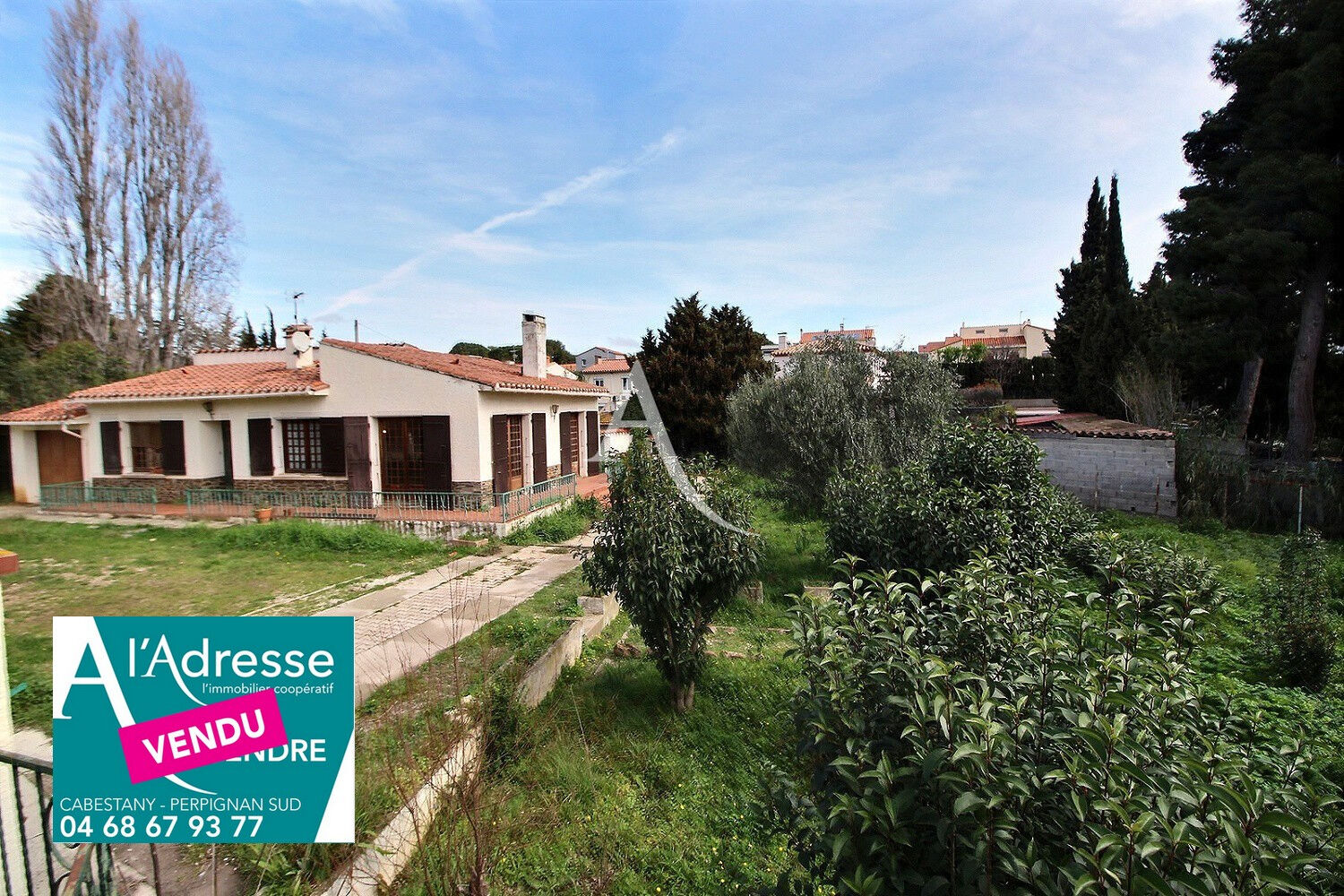 Photo RARE SUR CABESTANY !!!!  A VENDRE GRAND TERRAIN DIVISABLE  ACTUELLEMENT AVEC MAISON PLAIN-PIED A RÉNOVER image 1/6