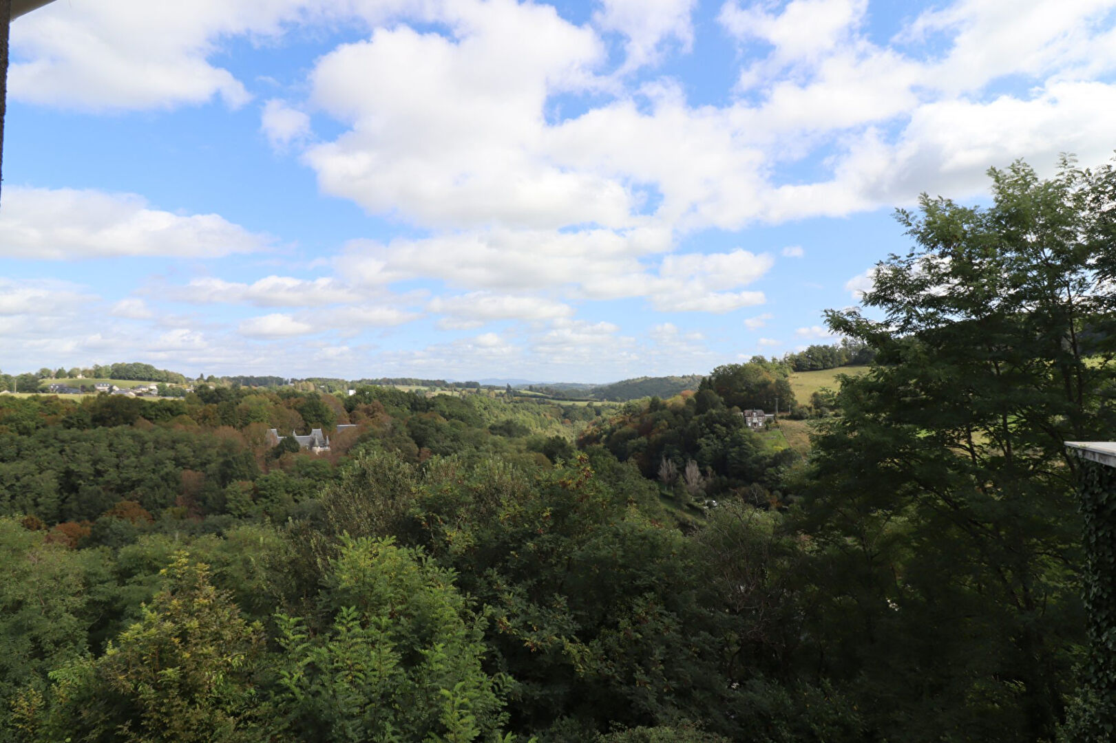 Five-bedroom property with scenic views in Corrèze, Nouvelle-Aquitaine, showcasing lush greenery and rolling hills.