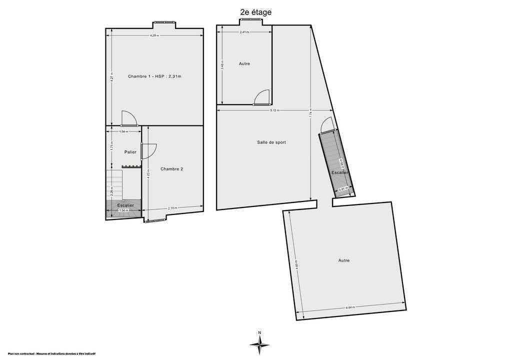 Five-bedroom property floor plan in Creuse, Nouvelle-Aquitaine, showcasing room layout and access points.