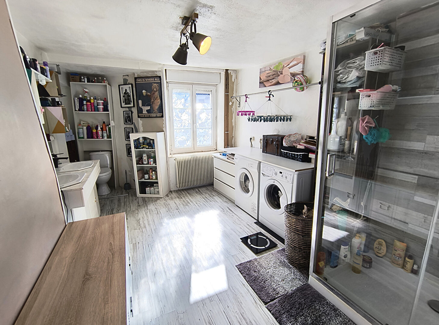 Spacious property in Haute-Vienne, Nouvelle-Aquitaine, featuring a laundry room with appliances and modern decor.