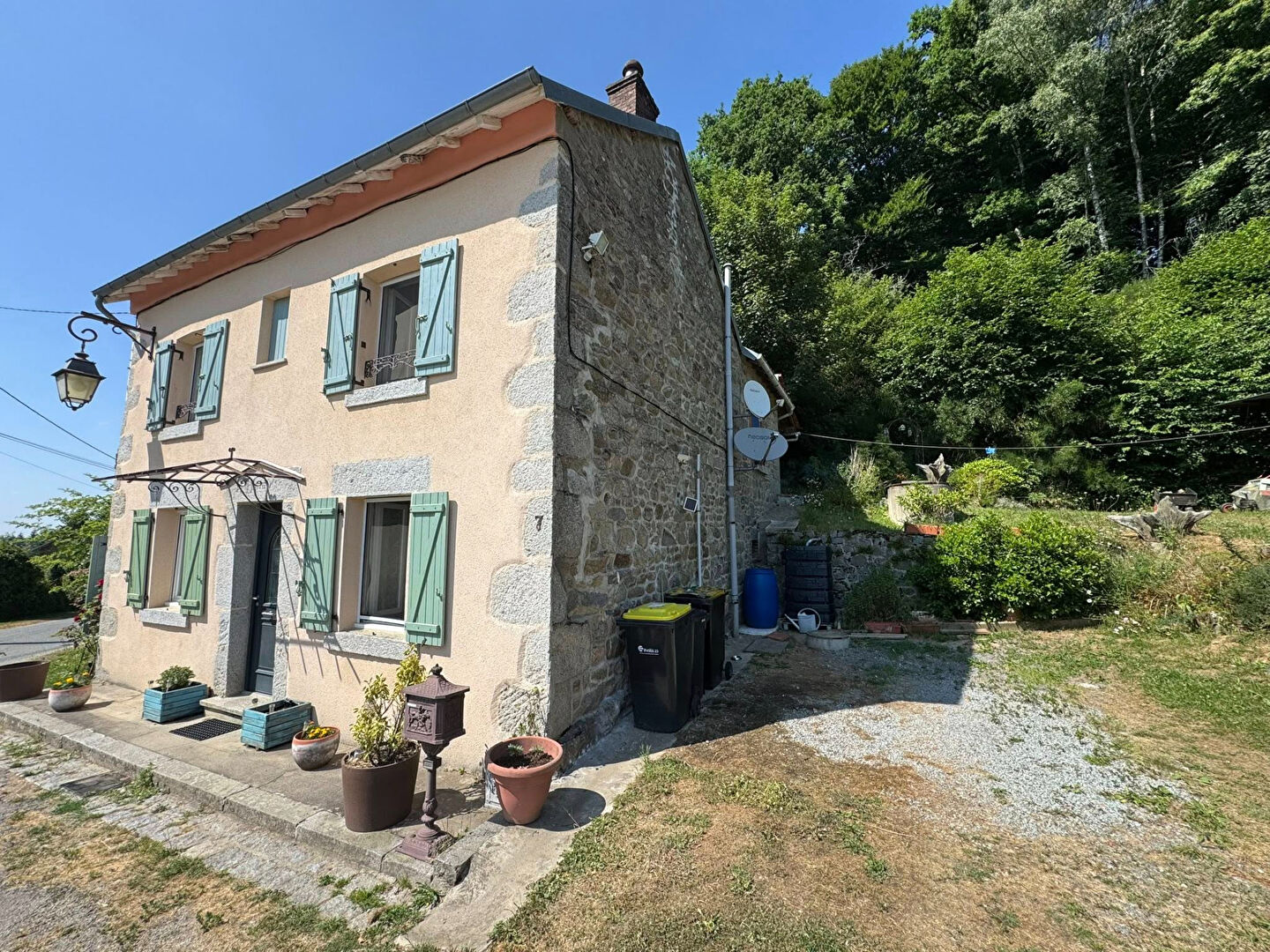 Charming property in Creuse, Nouvelle-Aquitaine, featuring stone exterior and garden space.