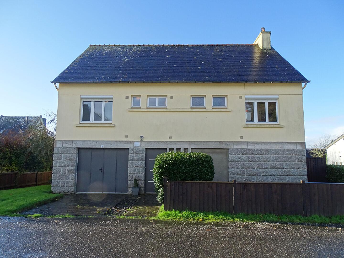 Four-bedroom property in Côtes-d'Armor, Brittany, featuring a stone facade and garage under a slate roof.