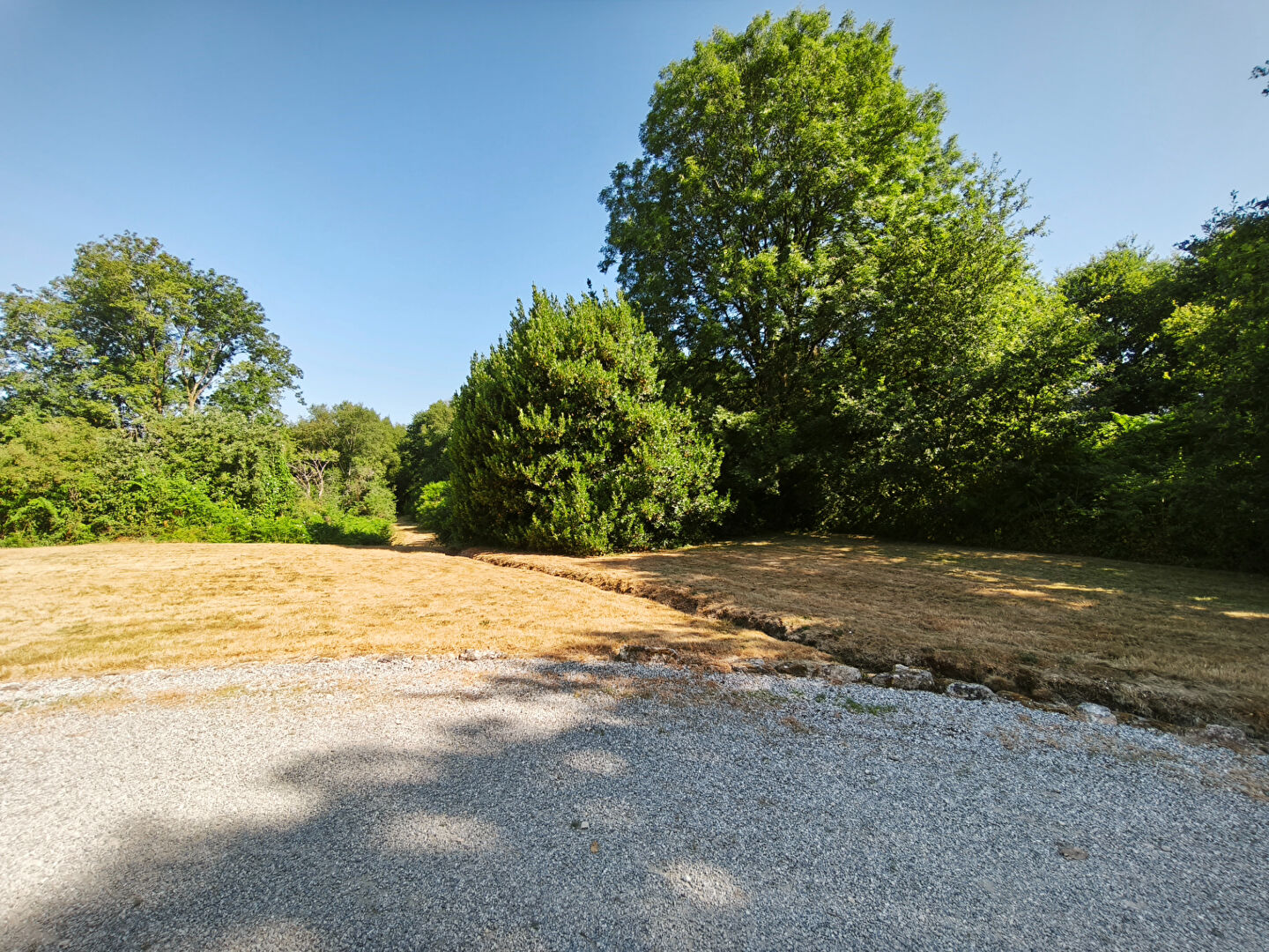 Spacious land surrounding a property in Morbihan, Brittany, ideal for outdoor development and landscaping.