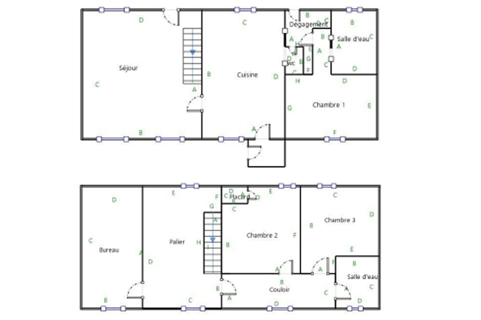Four-bedroom property layout in Manche, Normandy, showcasing room distribution and key features.