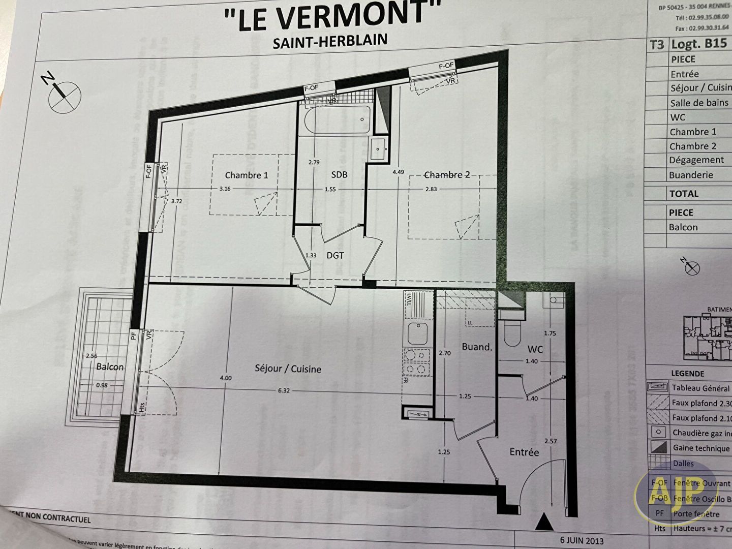 T3 2 Chambres ST HERBLAIN BOURG - photo 13