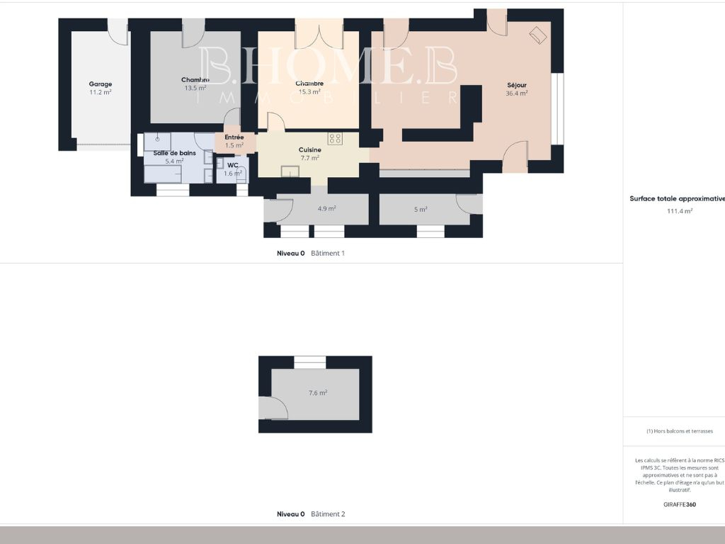 Maison de Plain-pied, deux chambres,  proche plage, entre La Bernerie-En-Retz et Pornic sur 520 m2 de terrain!