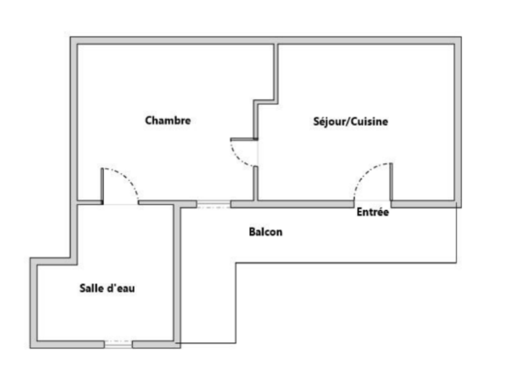Appartement  1 pièce(s) 25 m2